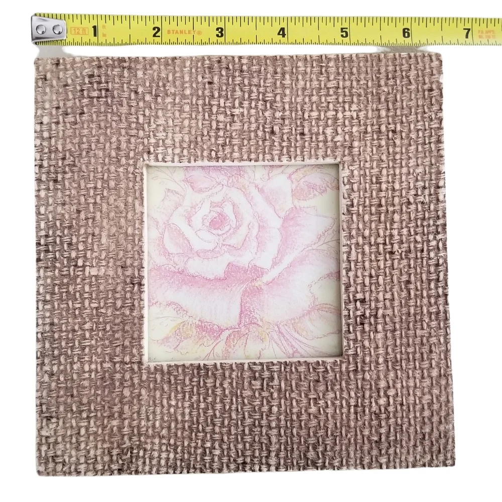 Vintage Greeting Card Burlap Resin 3